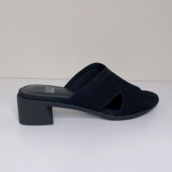 Eileen Fisher Stretch Fabric Block Heel Sandals minimalist luxury mature - Picture 2 of 12